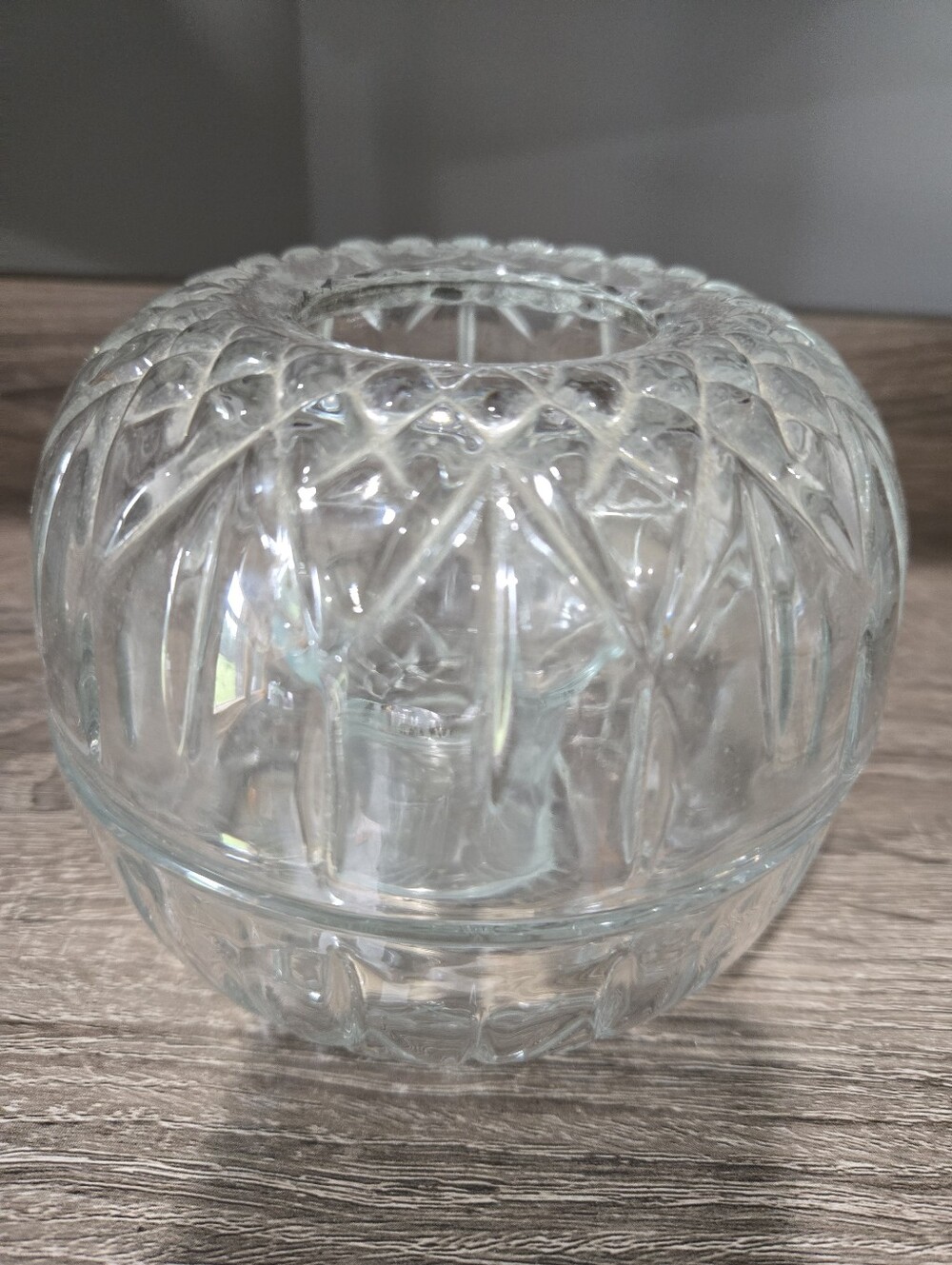 Homco Home Interiors 2 Piece Clear Glass Globe Candle Holder